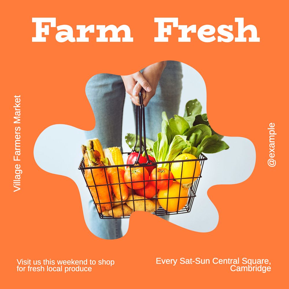 Farm fresh Facebook post template, editable design