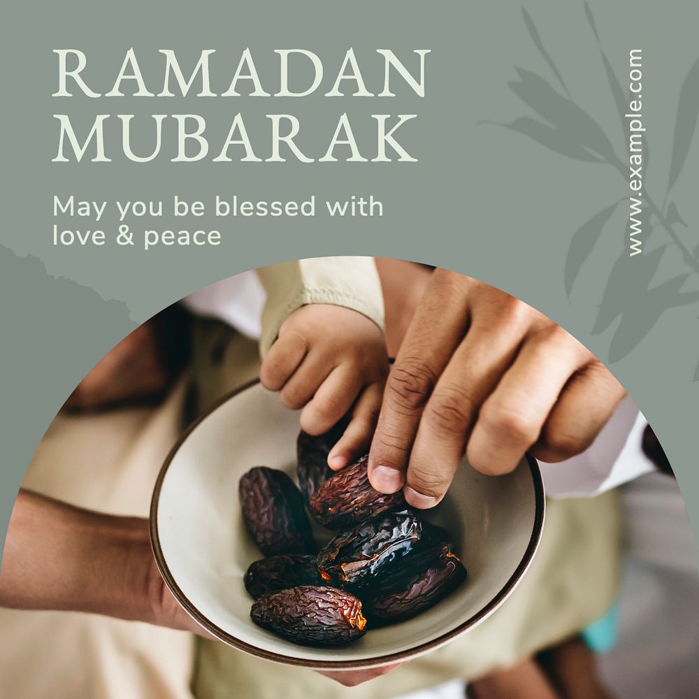 Ramadan mubarak Instagram post template, editable text