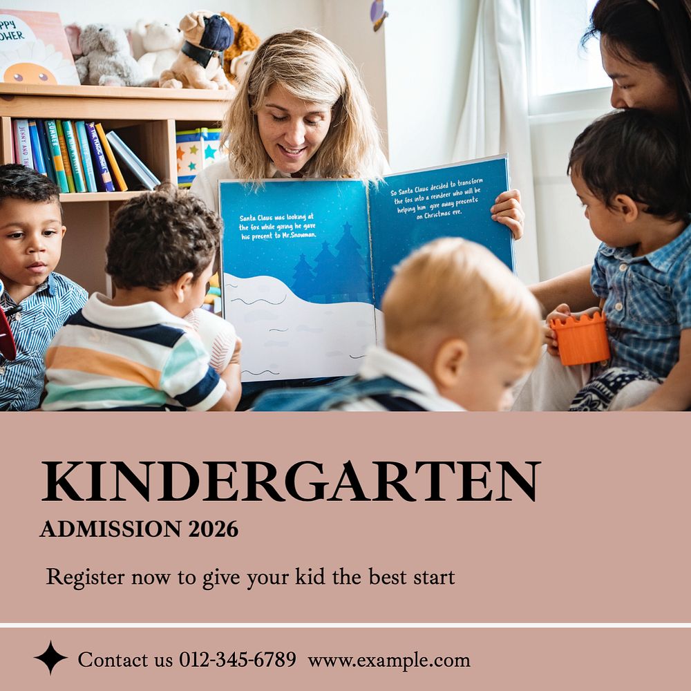 Kindergarten Instagram post template, editable text