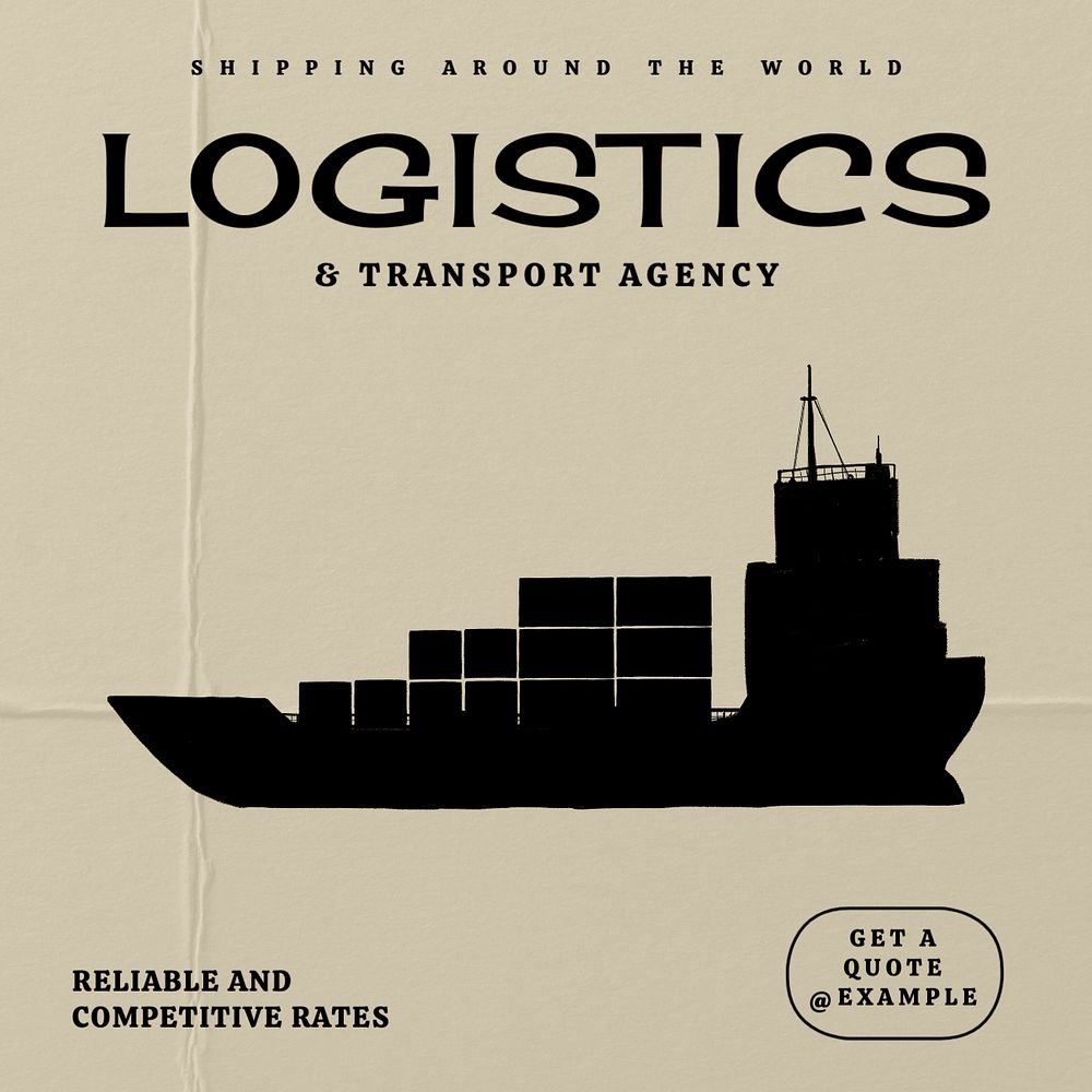 Logistic & transport Instagram post template, editable text