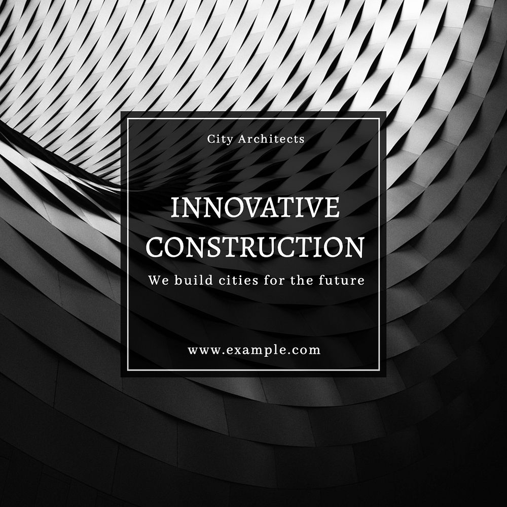 Innovative construction Instagram post template, editable text