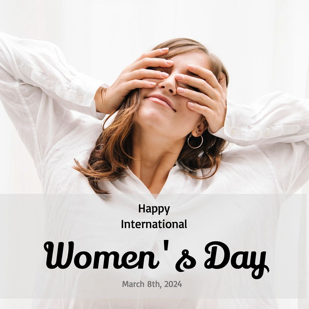 Women's day Instagram post template, editable text