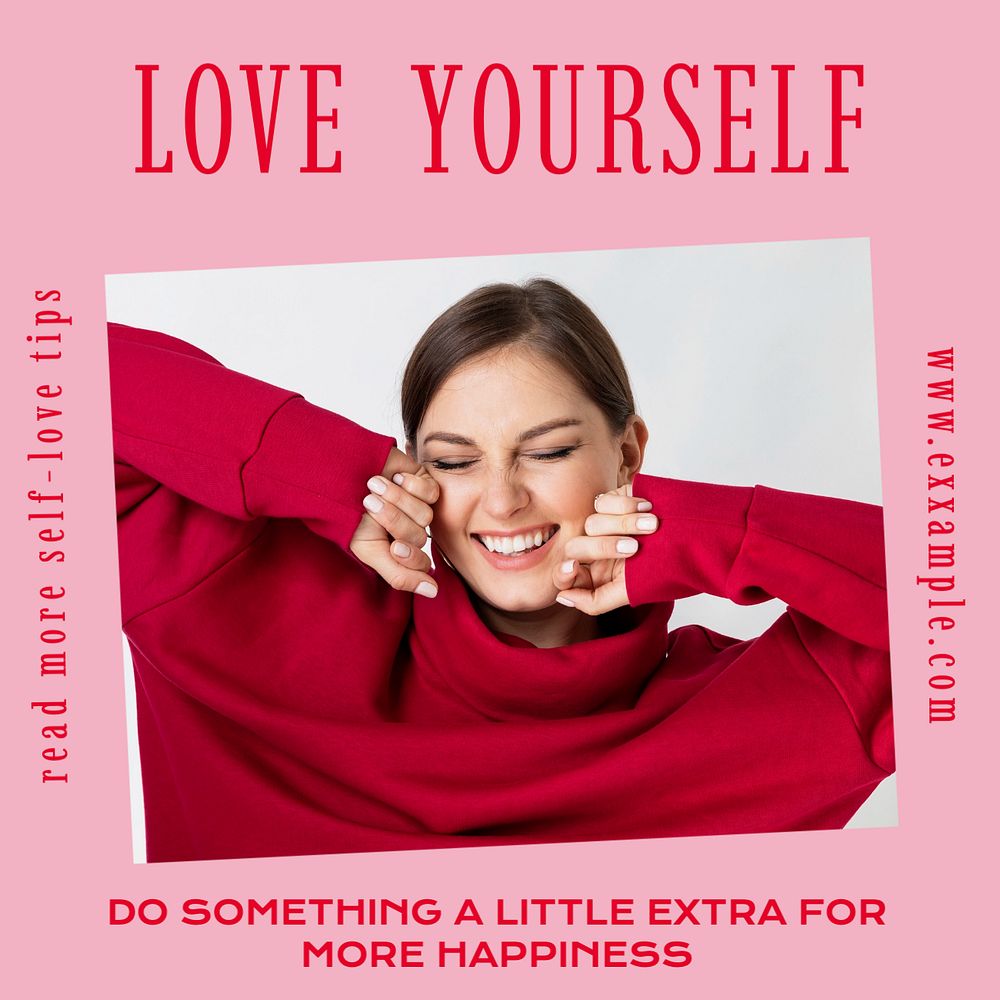 Love yourself Instagram post template, editable text