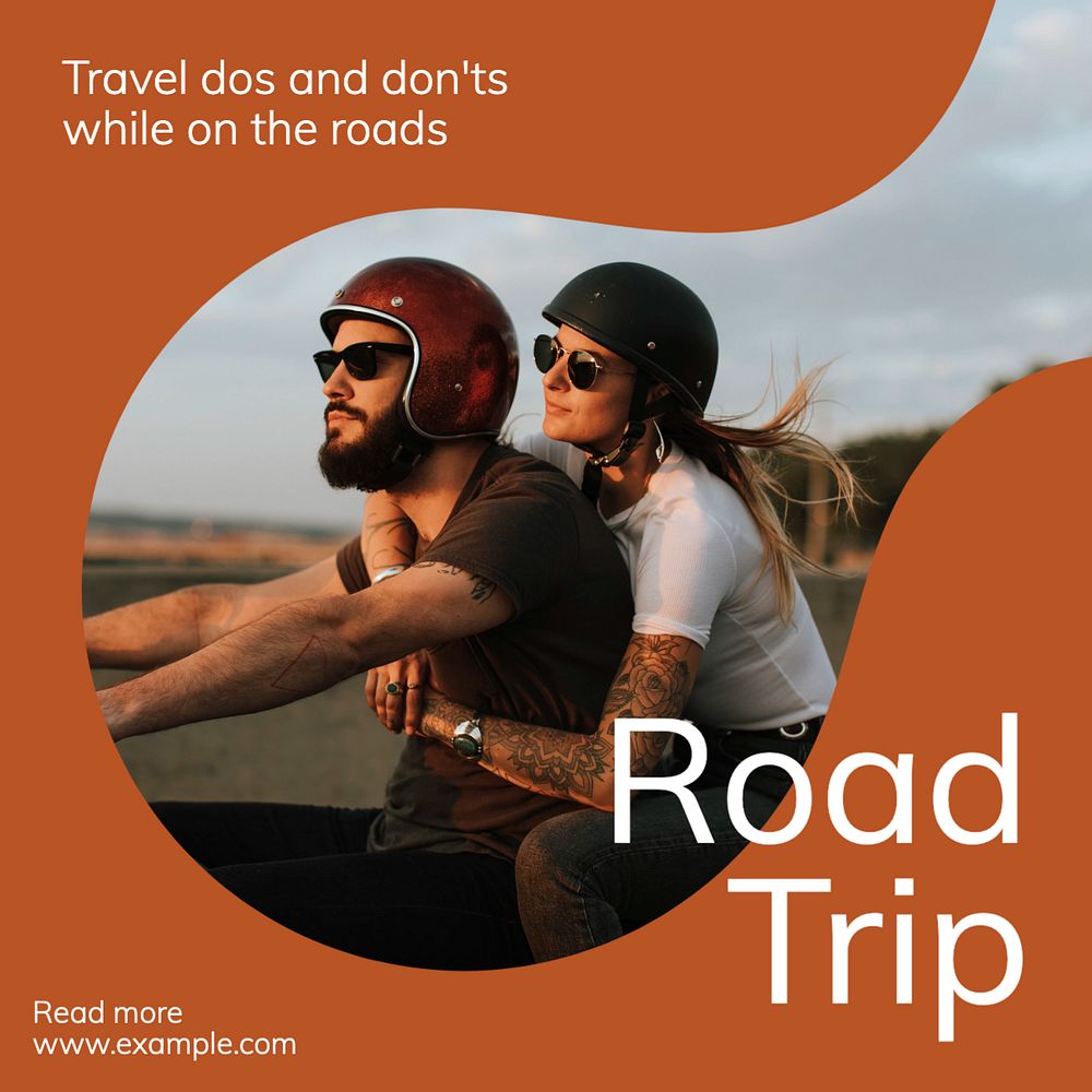 Road trip Instagram post template, editable text