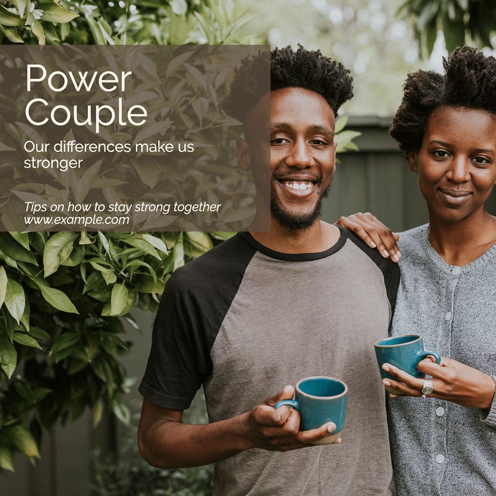 Power couple Instagram post template, editable text