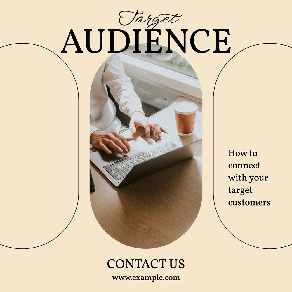 Target audience Instagram post template, editable text