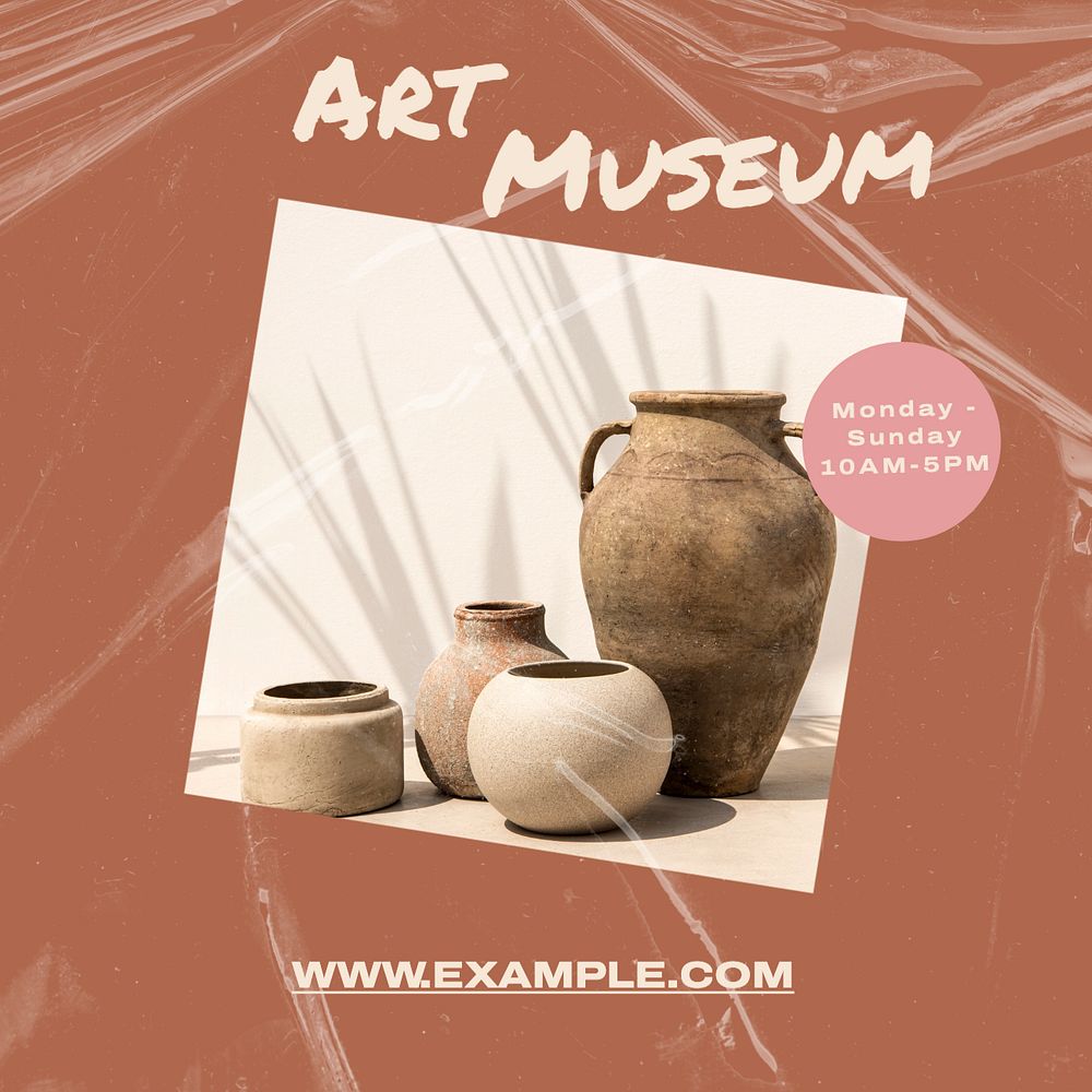 Art museum Instagram post template, editable text