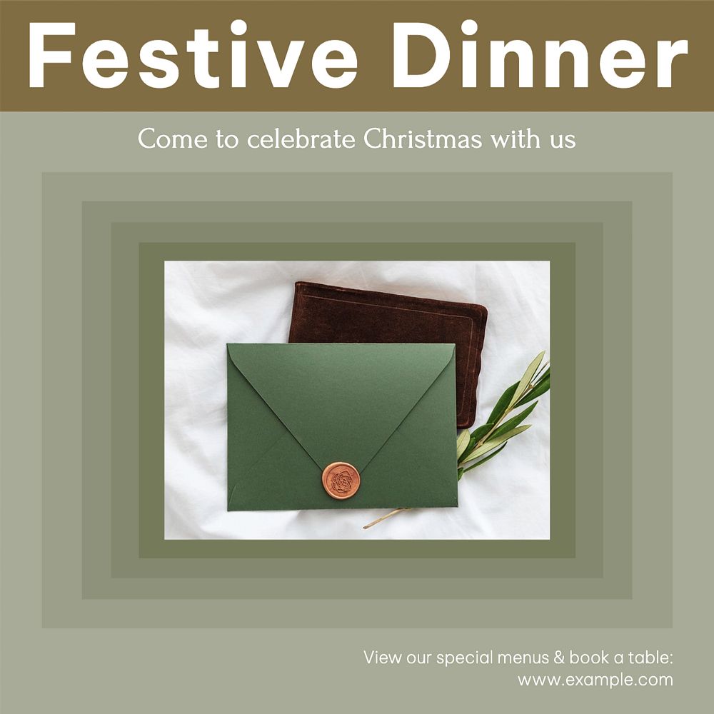 Christmas dinner Instagram post template, editable text