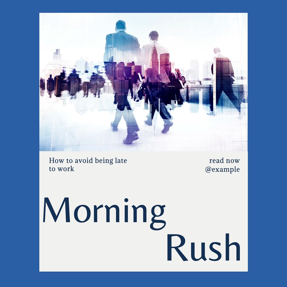 Morning rush Facebook post template, editable design