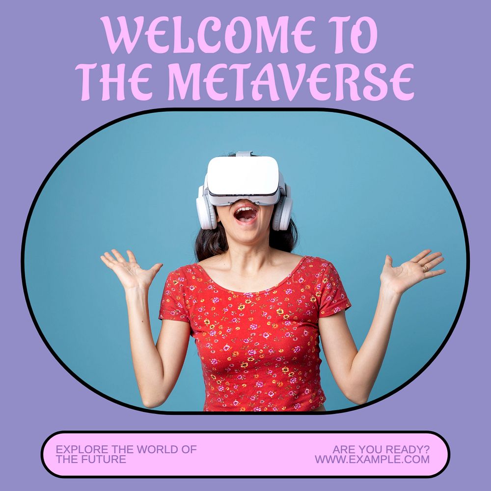 Metaverse Instagram post template, editable text