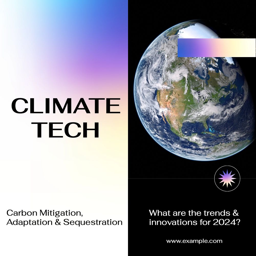 Climate tech Instagram post template, editable text