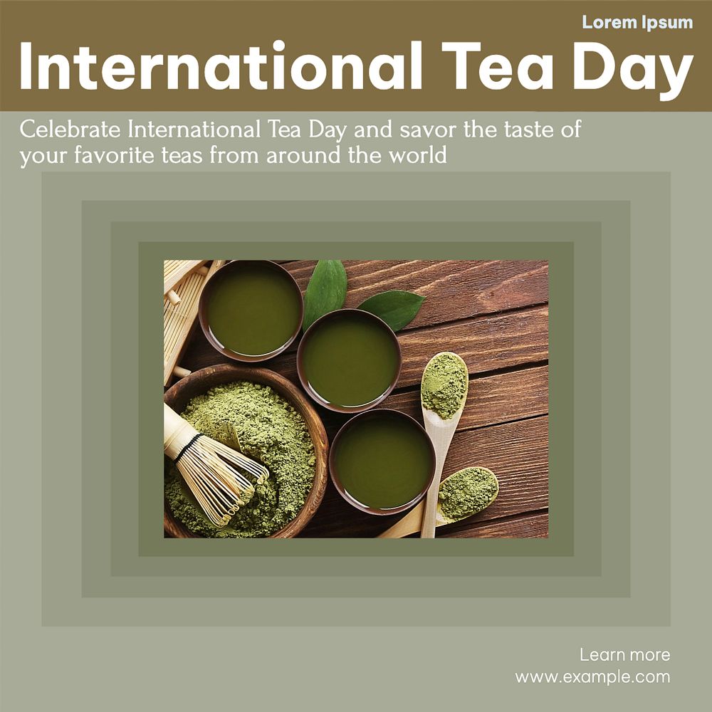 International tea day Instagram post template, editable text