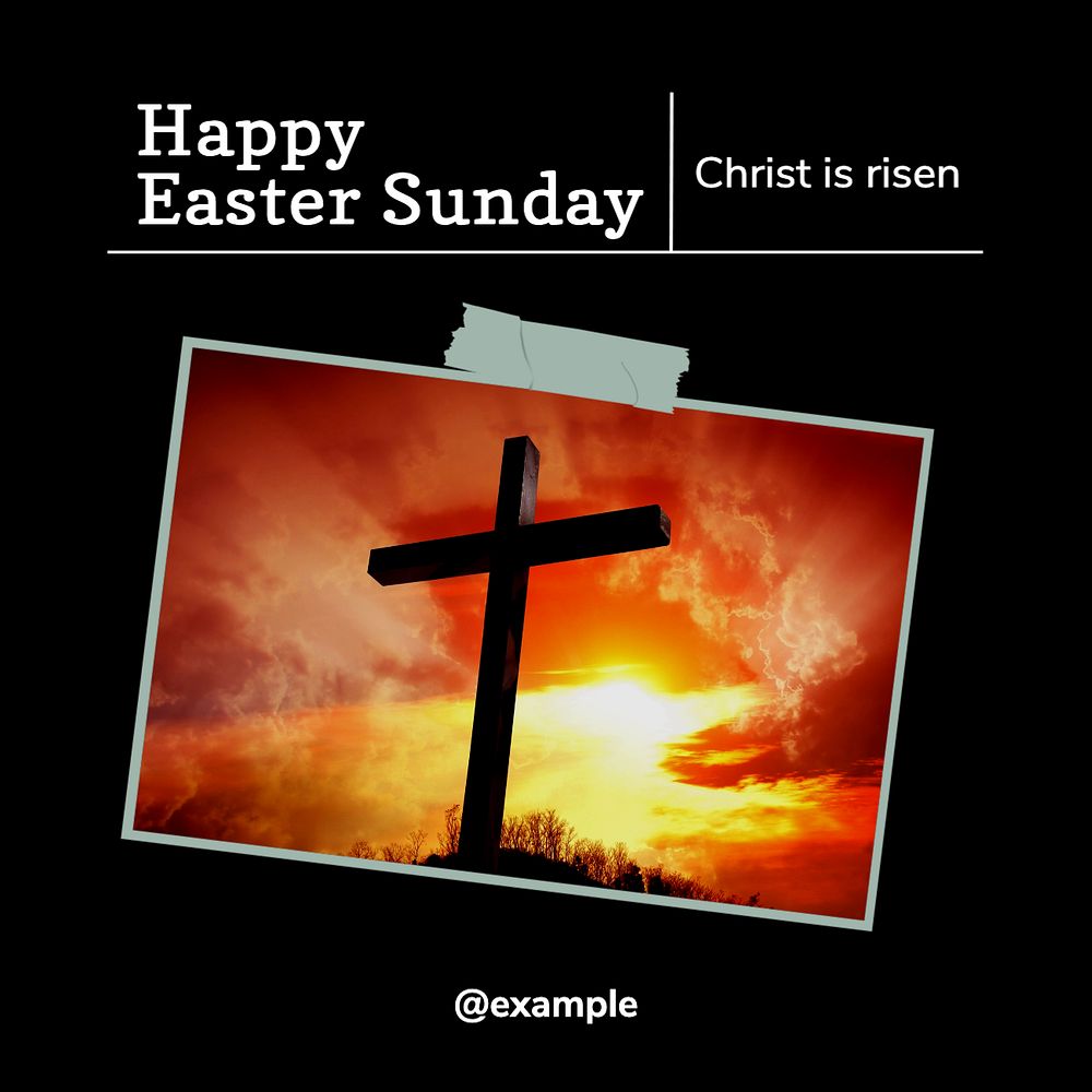 Easter Sunday Instagram post template, editable text