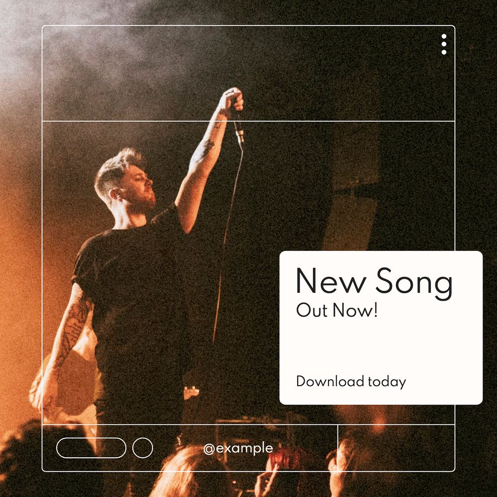 New song Instagram post template, editable text