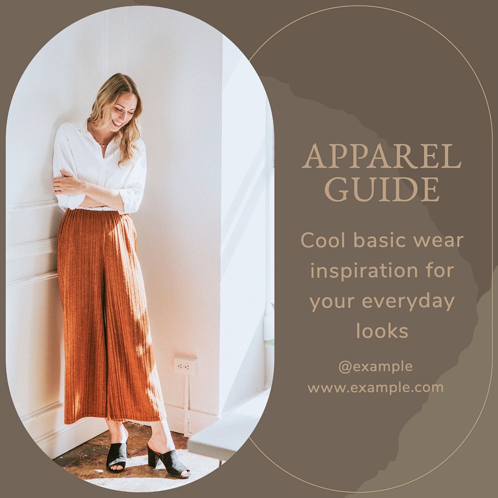 Apparel guide Facebook post template, editable design