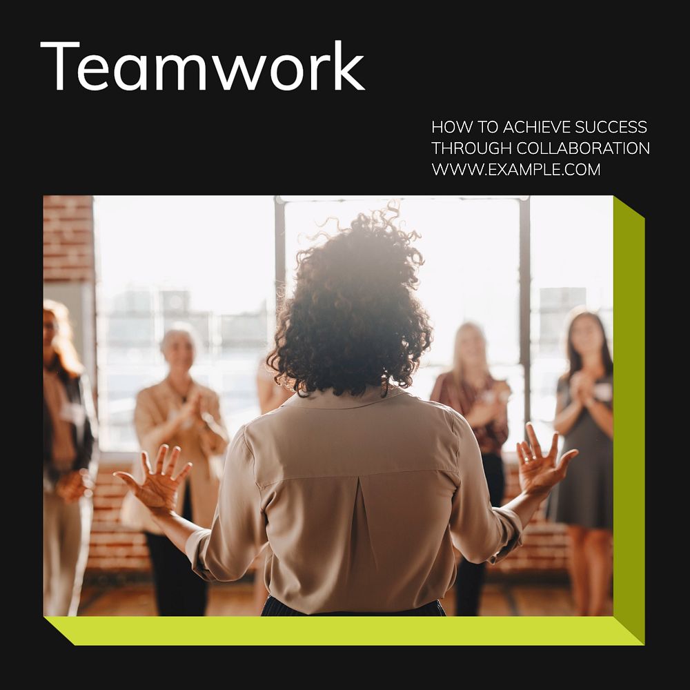 Teamwork Instagram post template, editable text