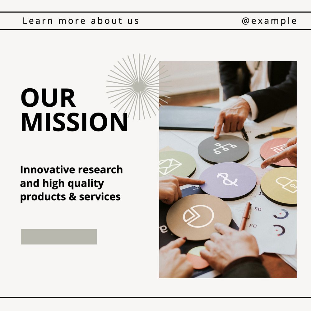 Our mission Instagram post template, editable text