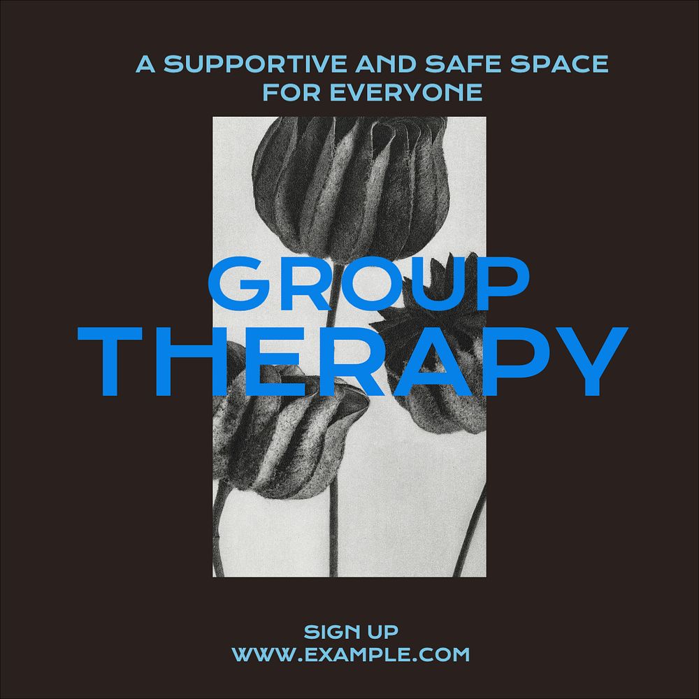 Group therapy Instagram post template, editable text