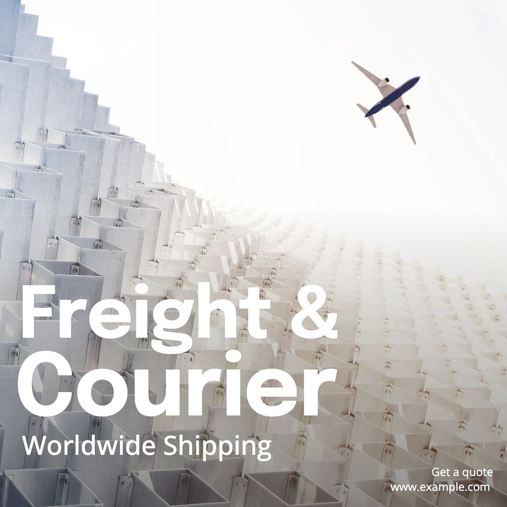 Freight & courier Instagram post template, editable text