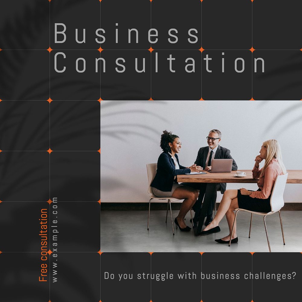 Business consultation Facebook post template, editable design Instagram post template, editable text