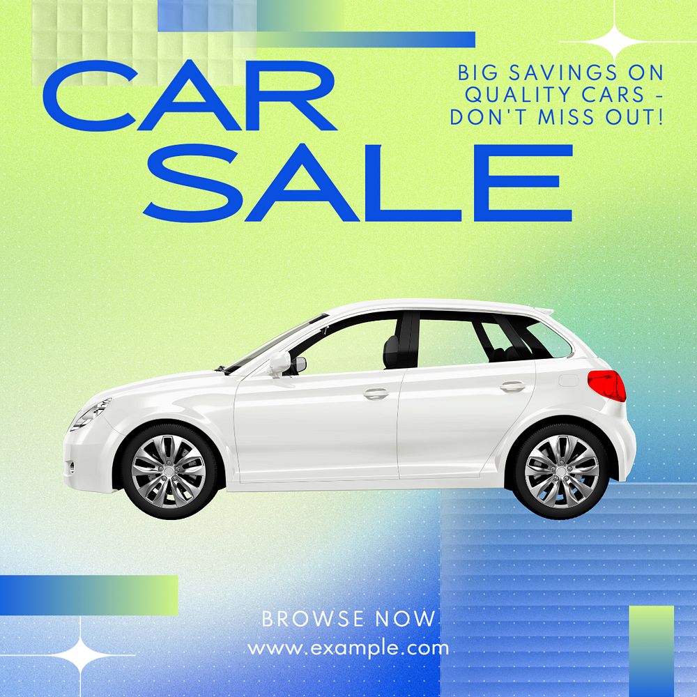 Car sale Instagram post template, editable text