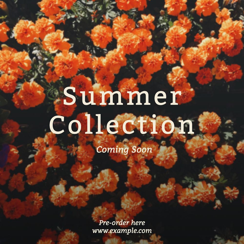 Summer collection Instagram post template, editable text