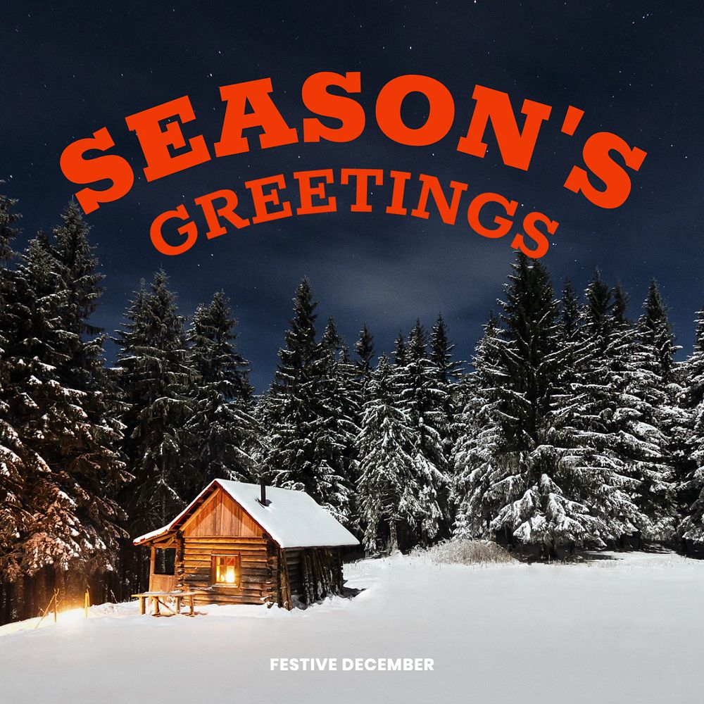 Season's Greetings Instagram post template, editable text