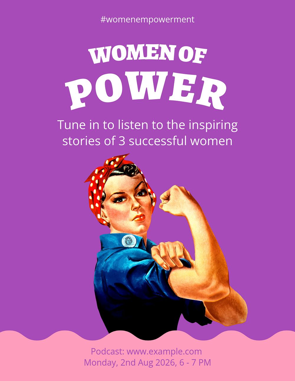 Women of power, editable flyer template for branding