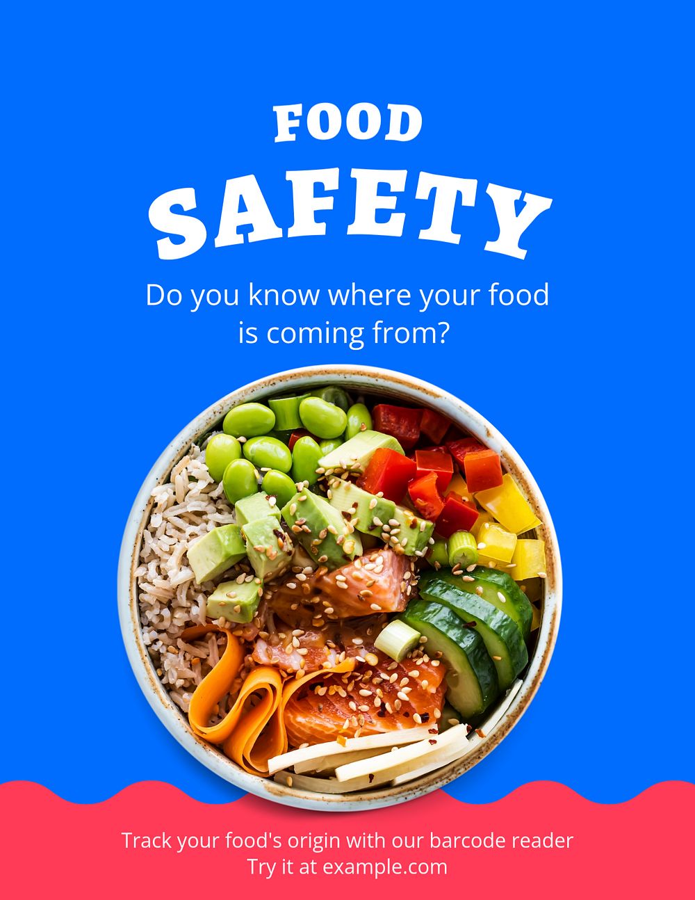 Produce safety, editable flyer template for branding