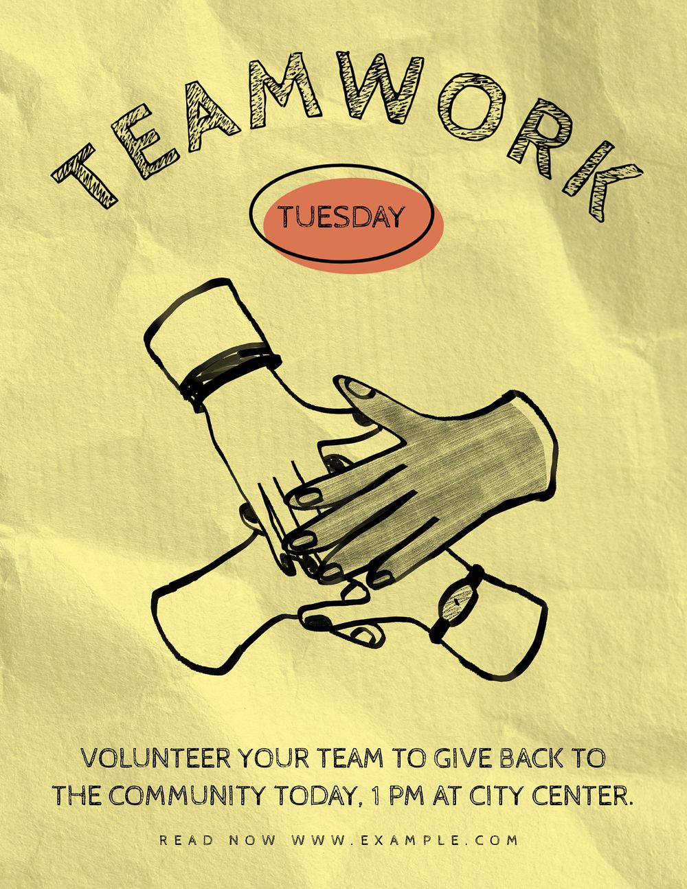 Team Volunteering day flyer template, editable advertisement