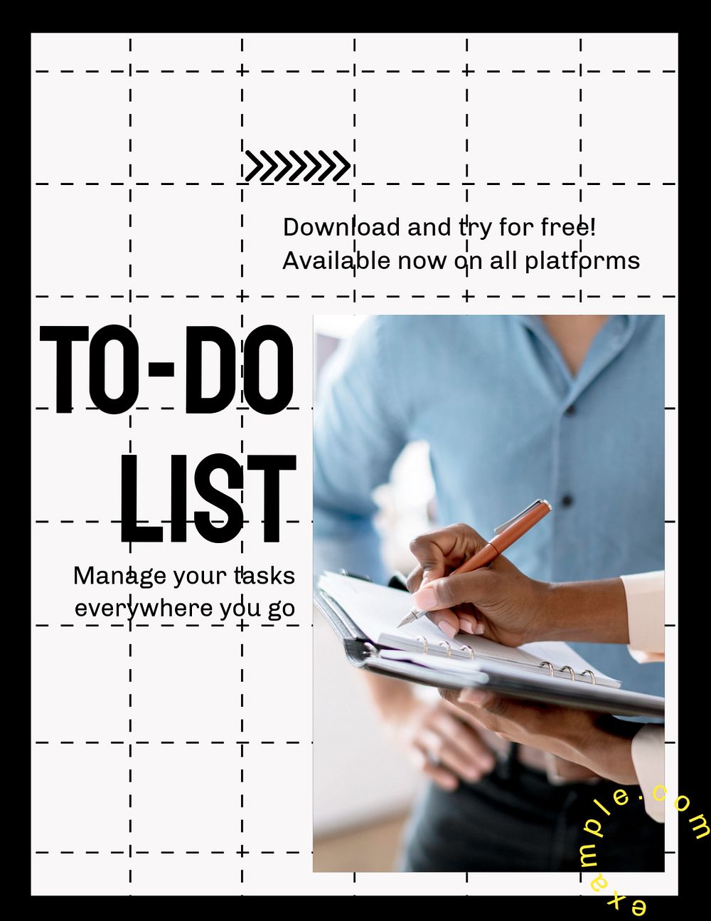 To-do list app flyer template, editable text