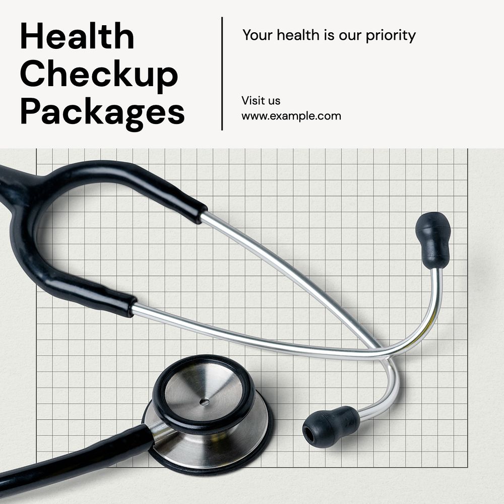 Health checkup packages Instagram post template, editable text