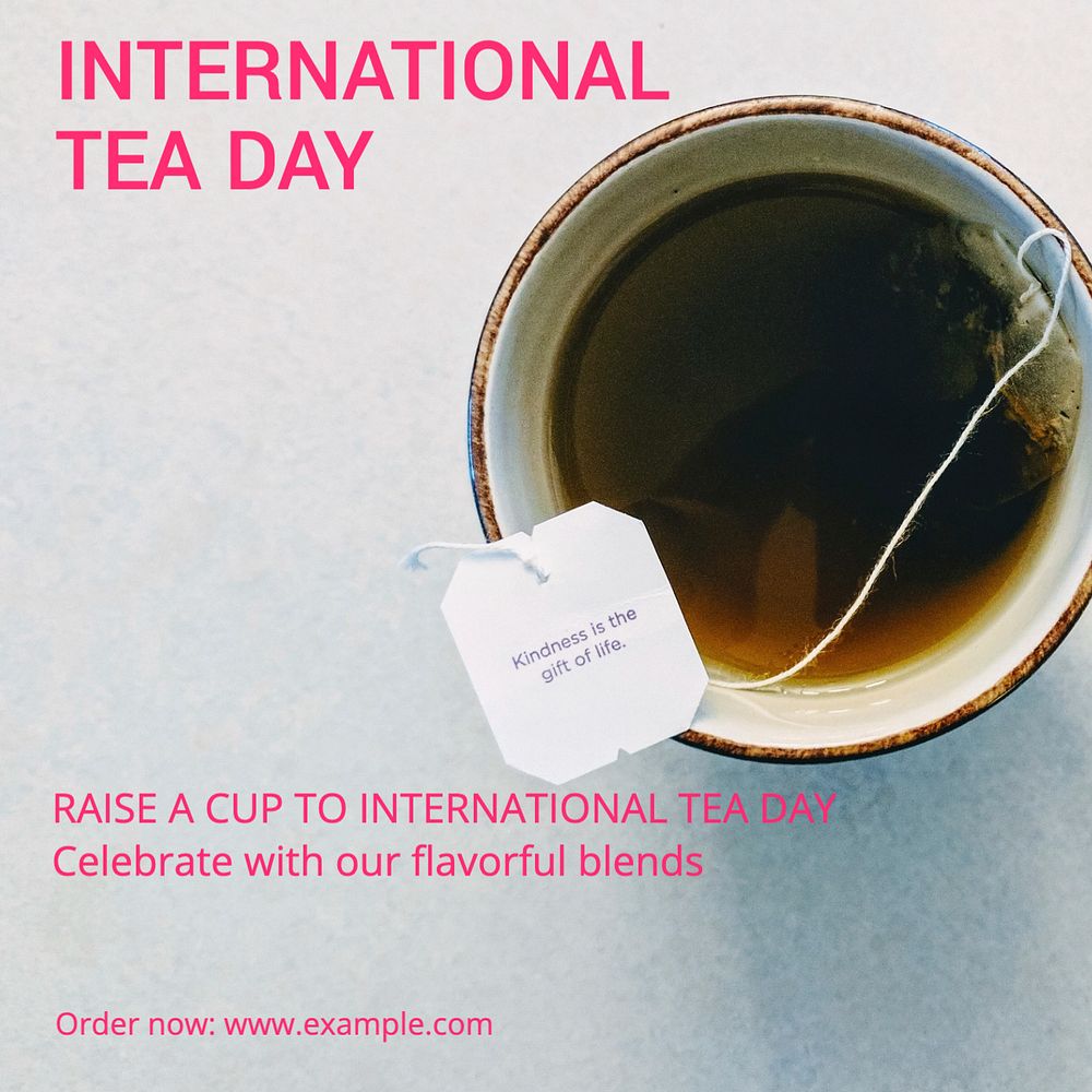 International tea day Instagram post template, editable text