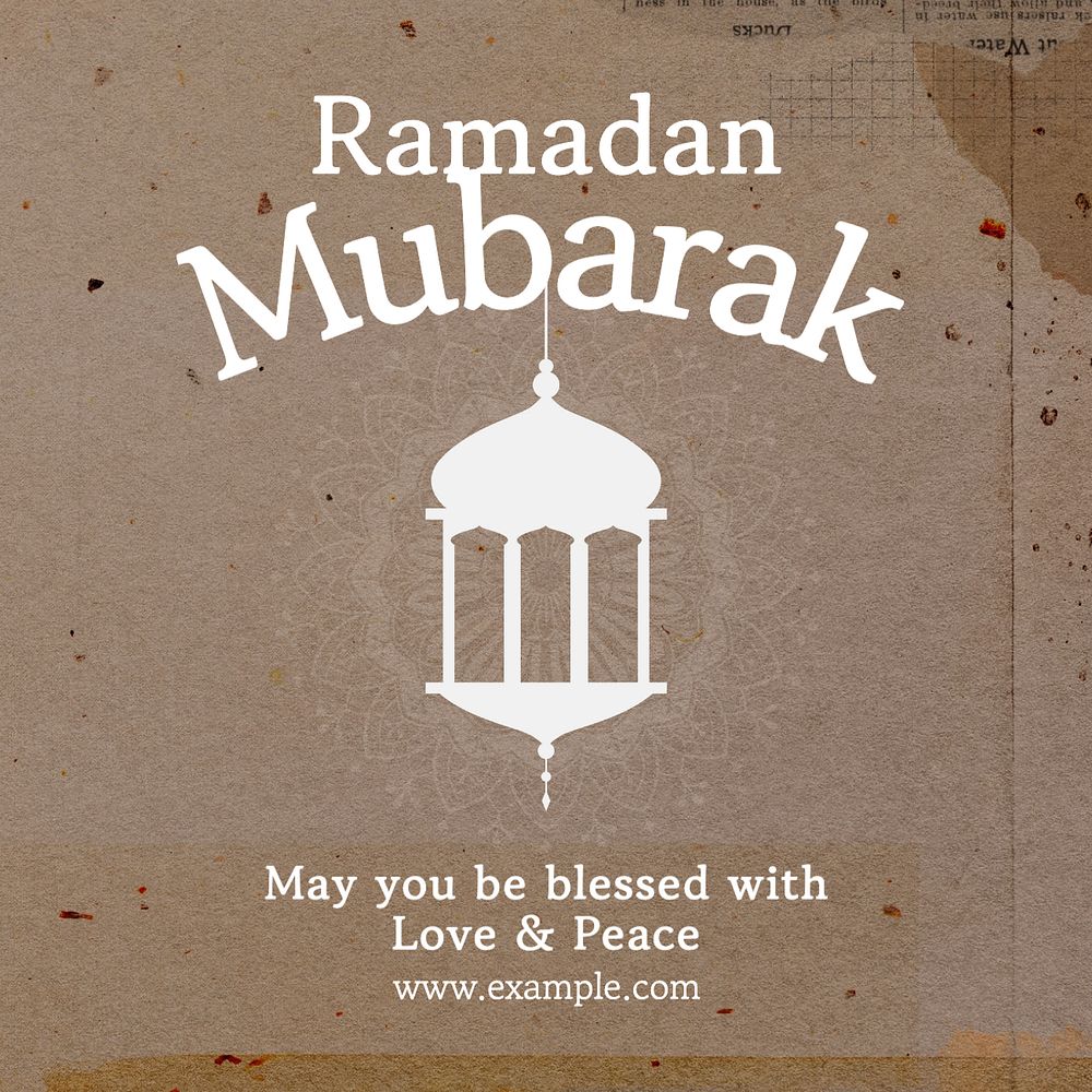 Ramadan mubarak Facebook post template, editable design