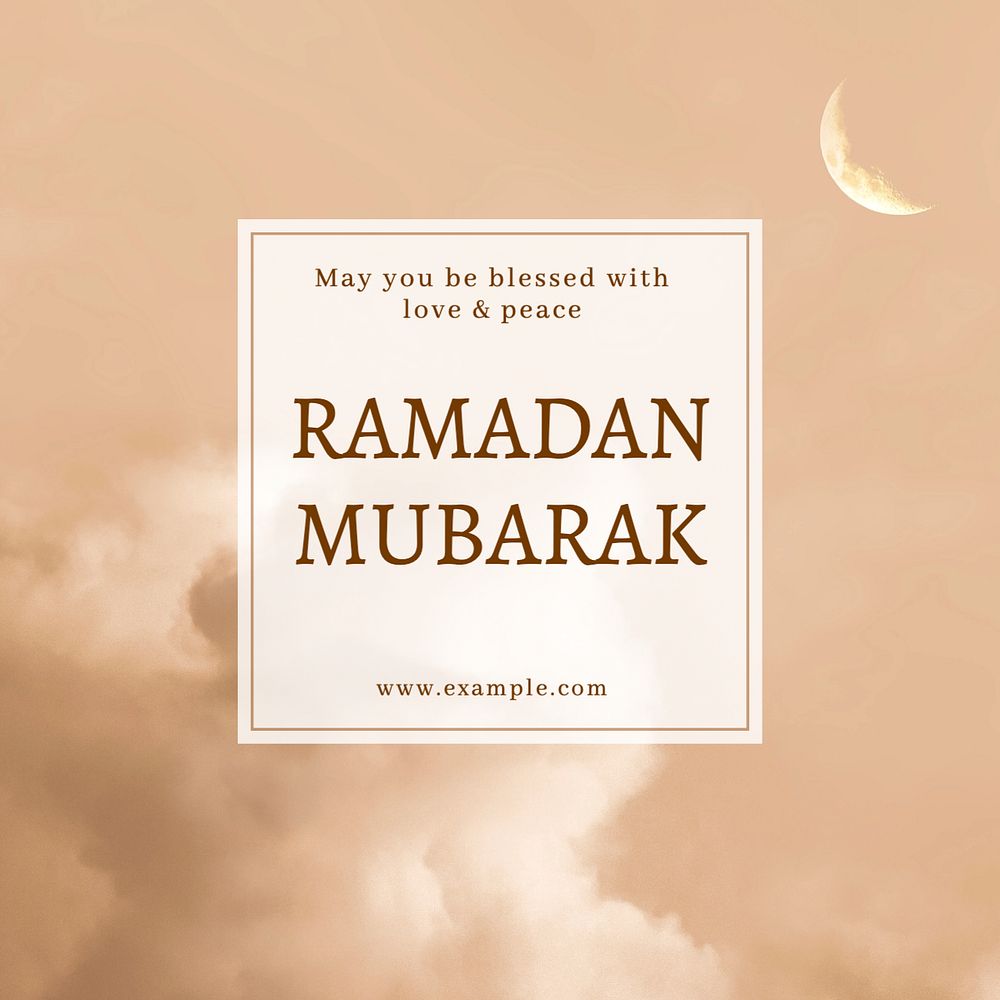 Ramadan mubarak Instagram post template, editable text