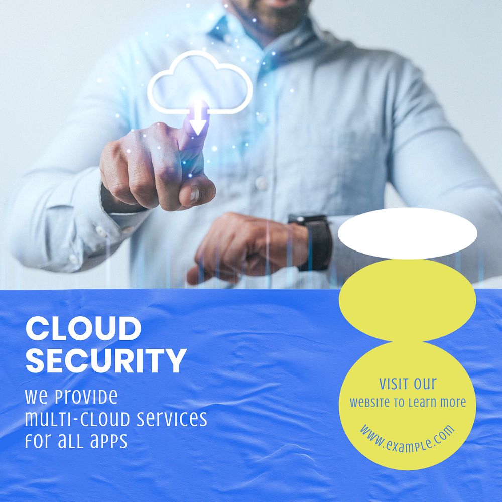 Cloud security Instagram post template, editable text