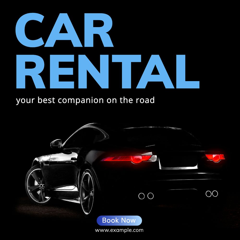 Car rental Instagram post template, editable text