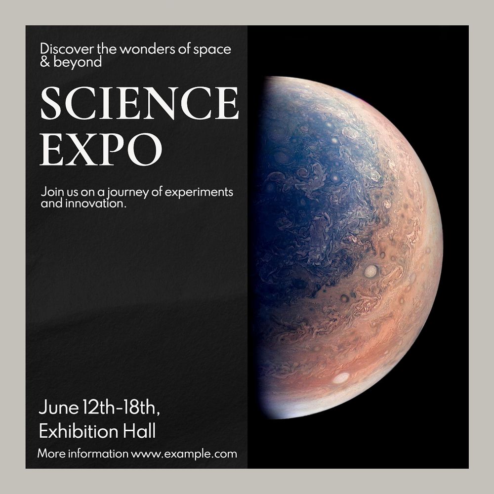 Science expo Instagram post template, editable text