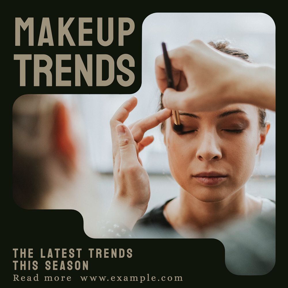 Makeup trends Instagram post template, editable text