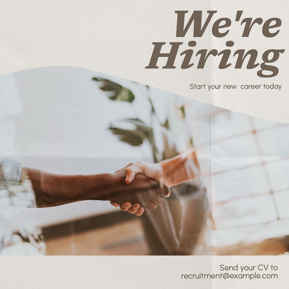 We're hiring Facebook post template, editable design