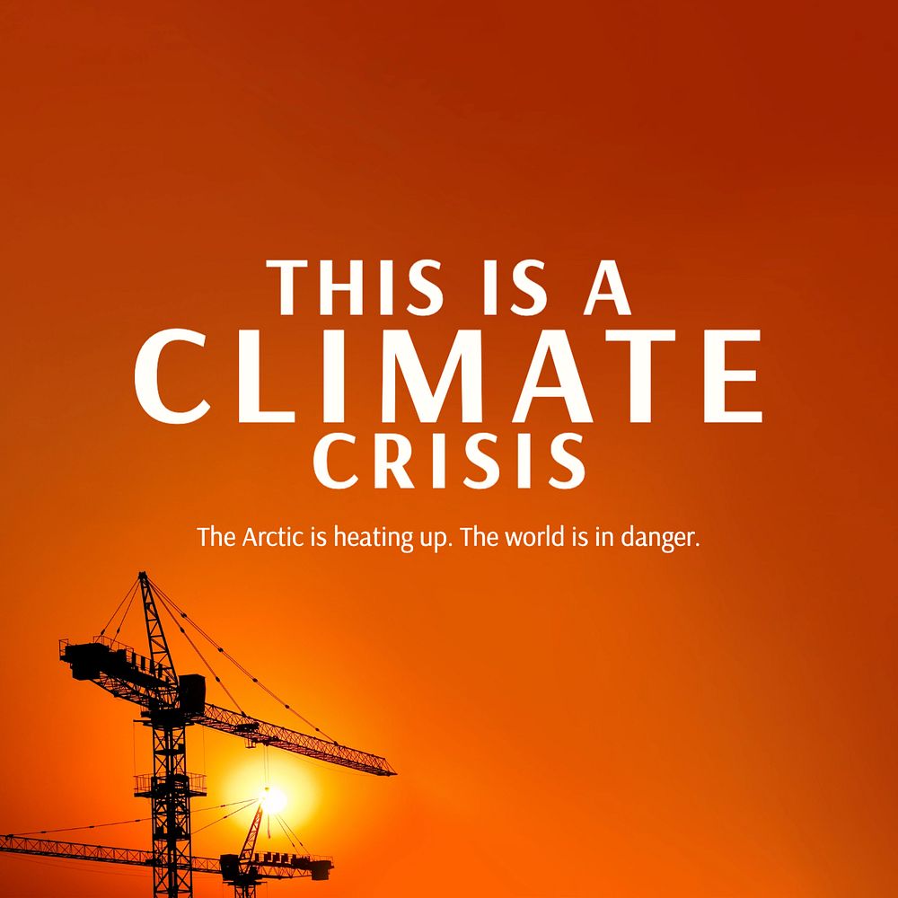 Climate crisis Instagram post template, editable text