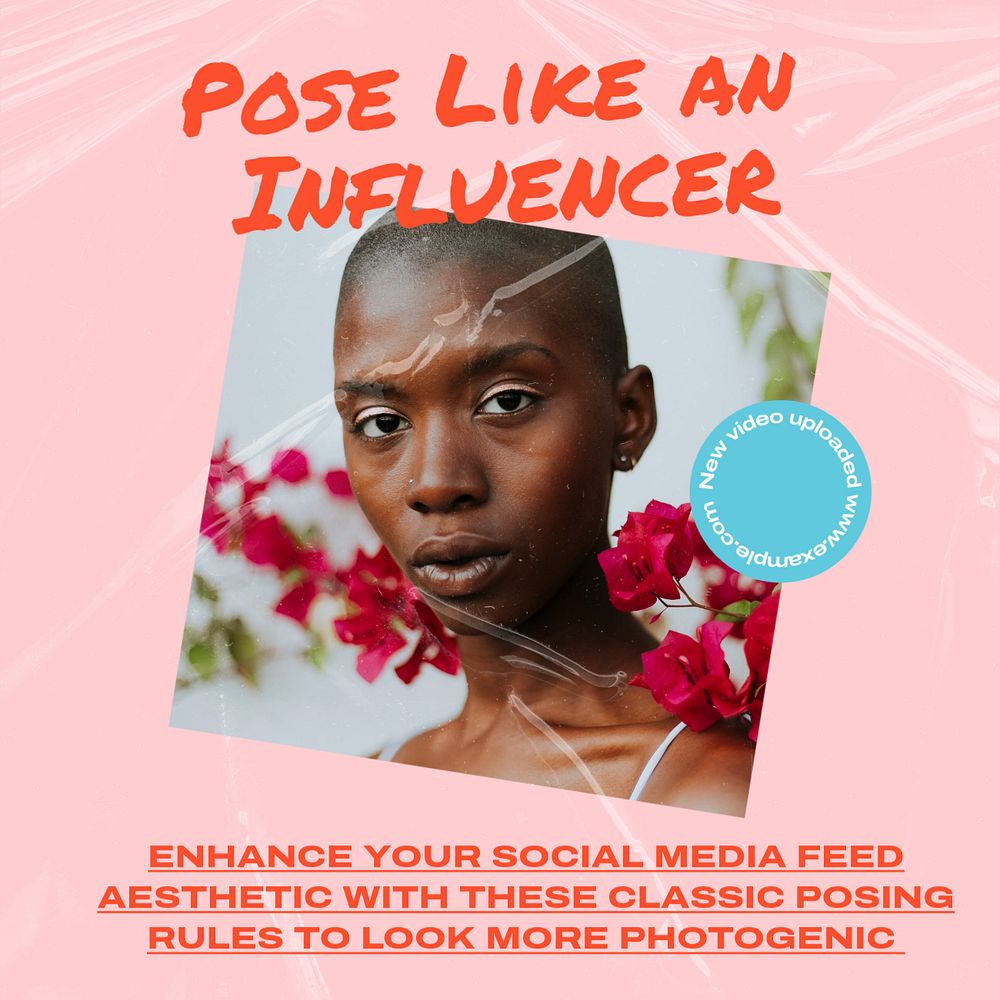 Classic pose Instagram post template, editable text