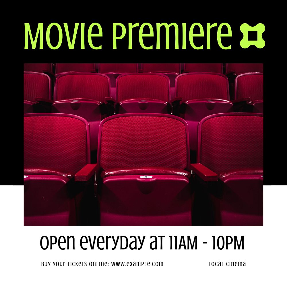 Movie premiere Instagram post template, editable text