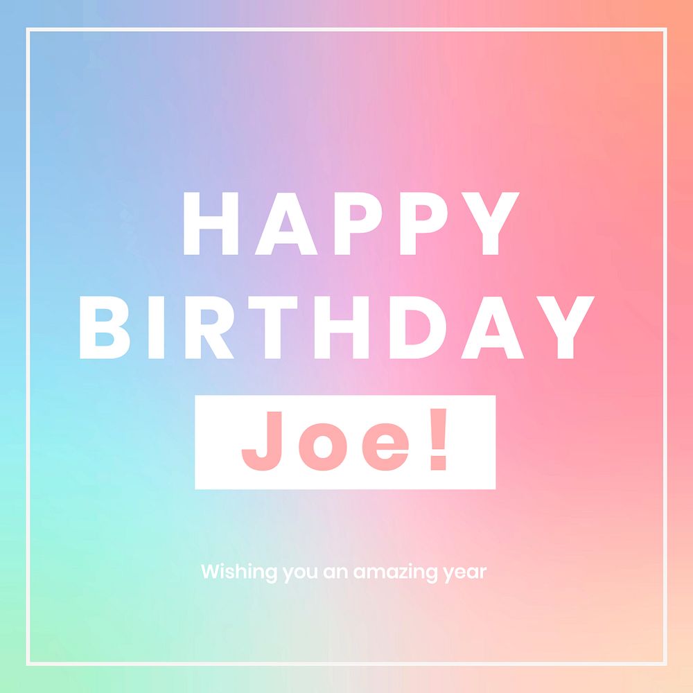 Happy birthday  Instagram post template, editable text