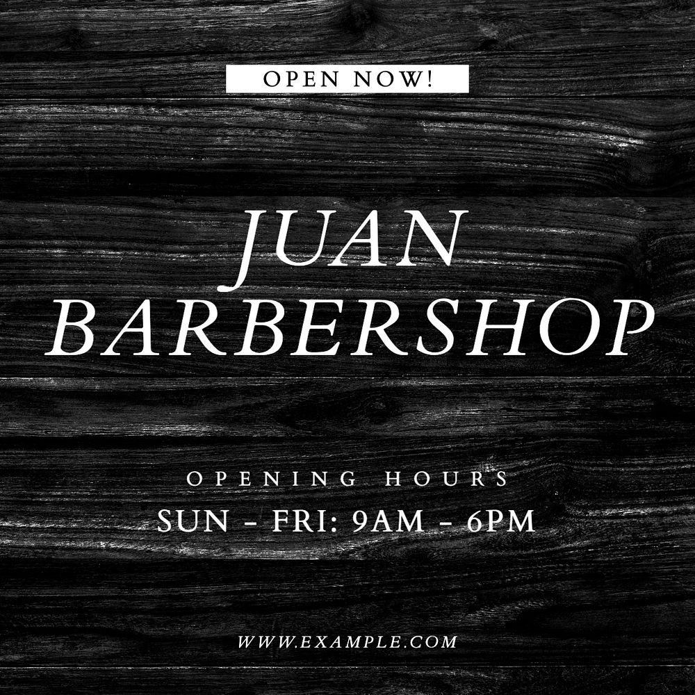 Barber shop  Instagram post template, editable text