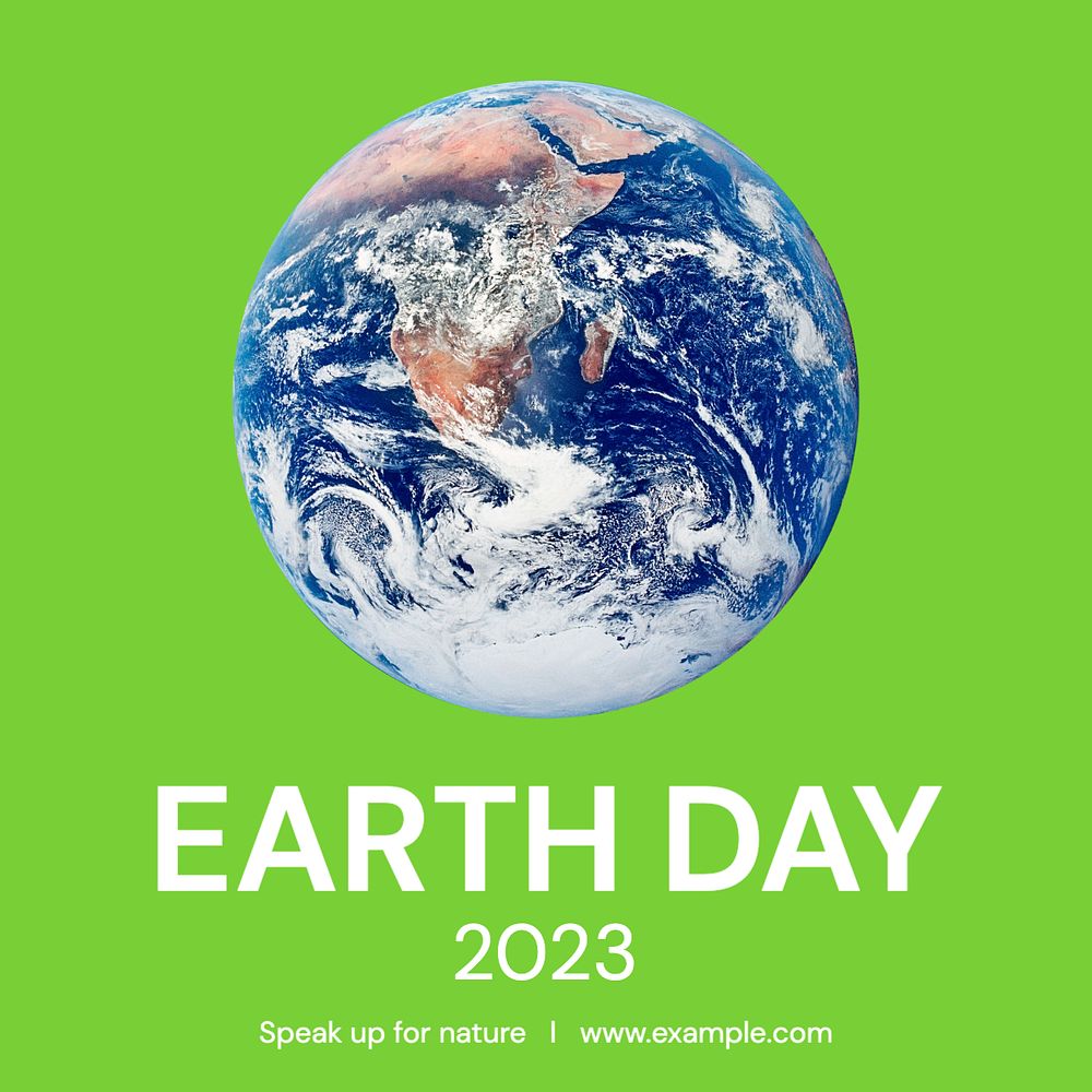 Earth day Instagram post template, editable text