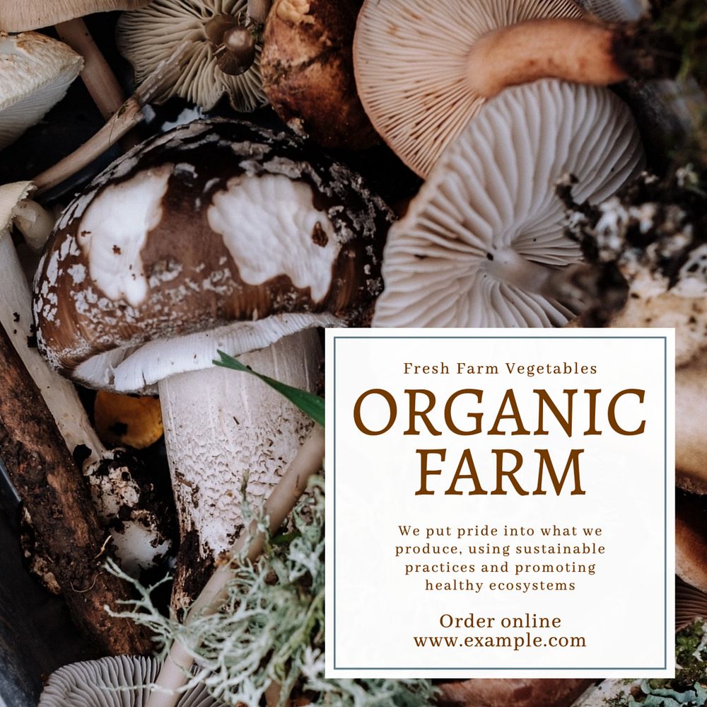 Organic farm Instagram post template, editable text