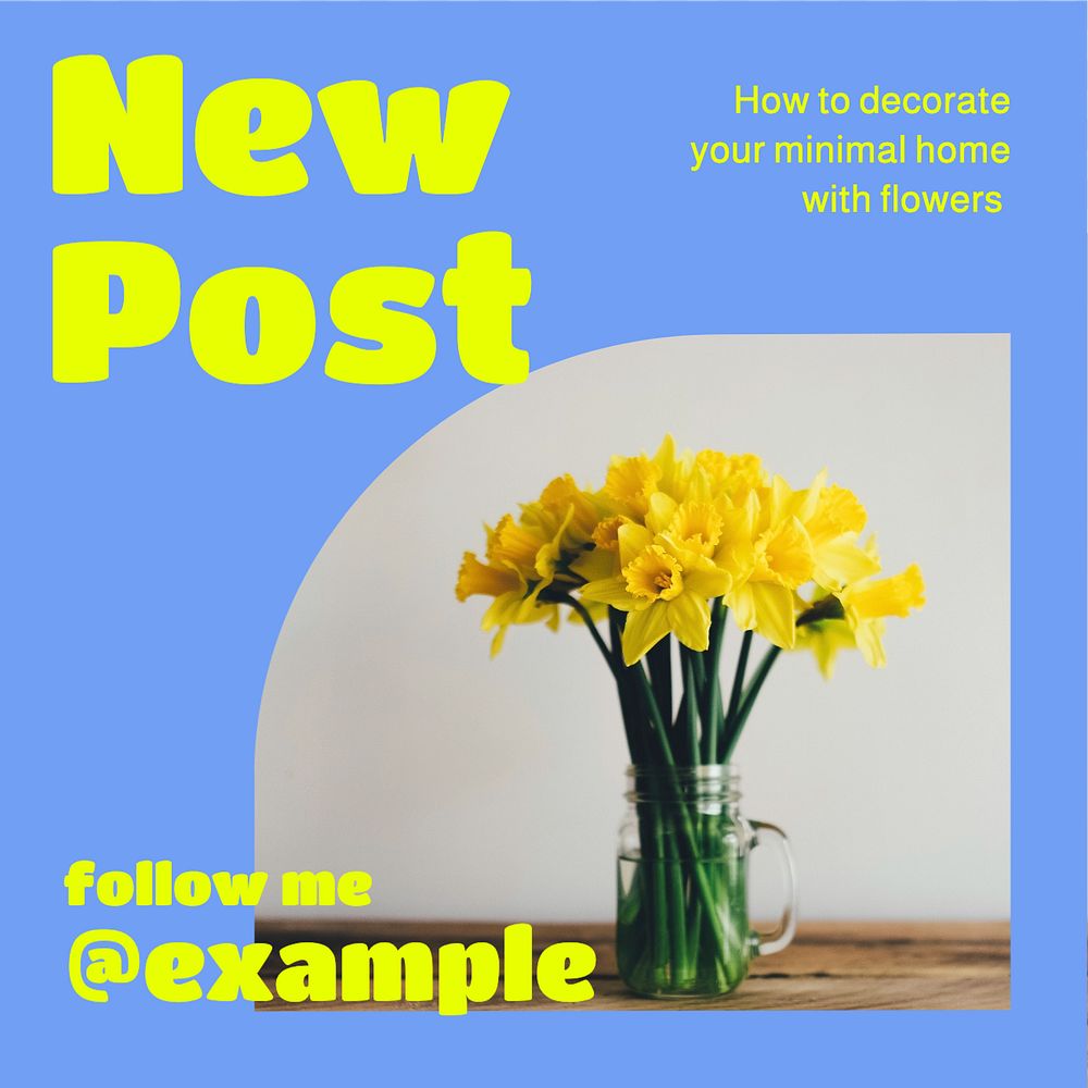 New post Instagram post template, editable text