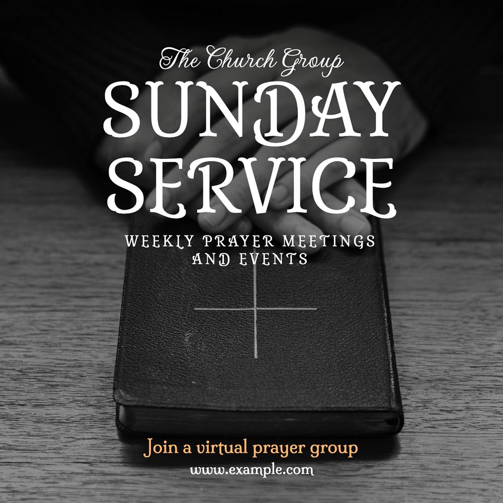 Sunday Service Instagram post template, editable text