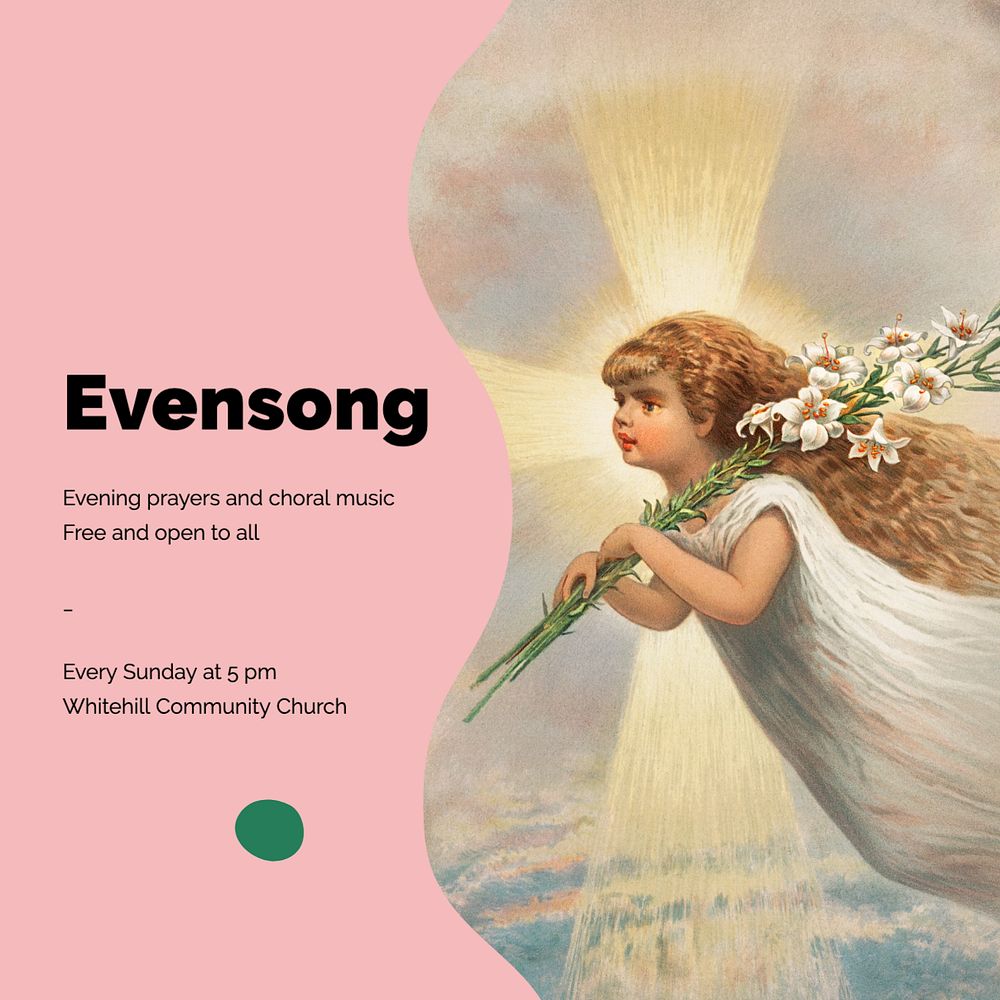 Evensong Instagram post template, editable text